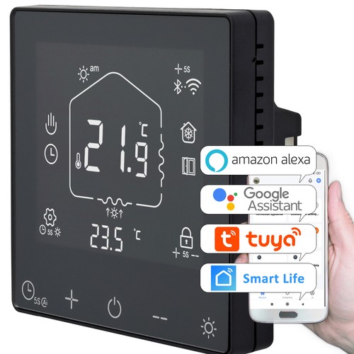 Smart thermostat schwarz wlan - smart,